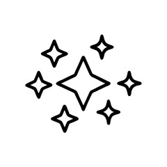 Handdrawn Line Art Sparkle Stars Burst Icon Graphic Design Element shine