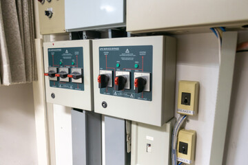 Control Panel with Circuit Breakers and Switches