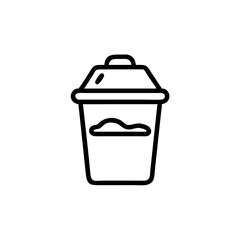 Handdrawn Line Art Yogurt Cup Icon Simple Design icecream container