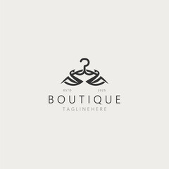 Clothes hanger logo design for business, boutique, lifestyle fashion clothing template