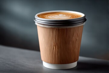 Latte in a disposable cup