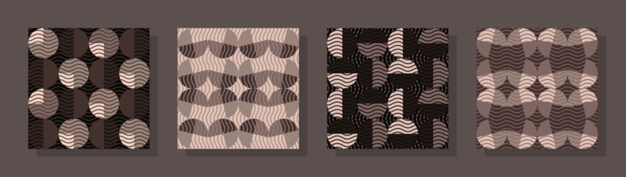 Aesthetic, trendy geometric printable seamless patterns. Modern trendy hand made geometry abstract printable pattern ideas for textile, home decor, banner, template, poster, carpet and rugs.