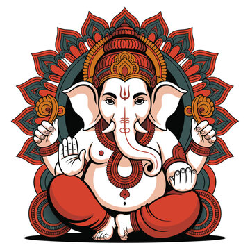 Lord Ganesha vector drawing art