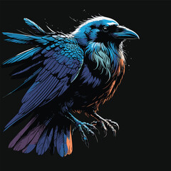 Realistic and natural vector image of a crow