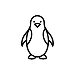 Handdrawn Outline Penguin Simple Cute Cartoon Bird Animal Icon Design vector