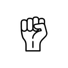 Handdrawn Line Art Fist Clenched Hand Gesture Icon Symbol vector