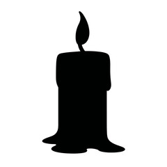 Obraz premium Candlestick silhouette dripping wax on white background, simplicity