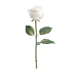 Obraz premium Single white rose against black background