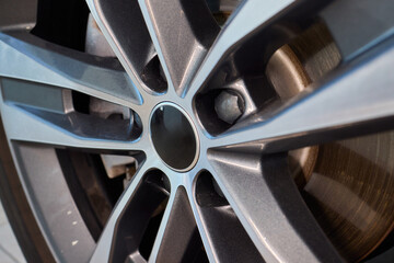An Up Close View of a Stylish and Contemporary Car Wheel Featuring a Sporty Caliper