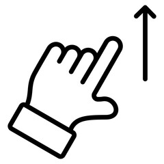 Hand Swipe Up Icon