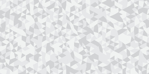 Abstract geometric white and gray colorful background seamless mosaic and low polygon triangle texture wallpaper. Triangle shape retro wall grid pattern geometric ornament tile vector square design.