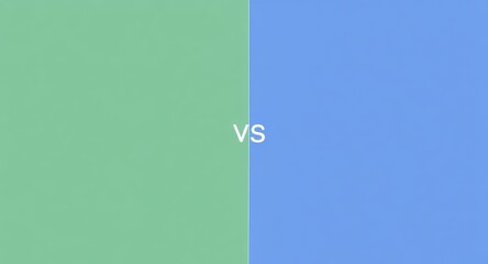 Minimalist versus screen with green and blue color comparison