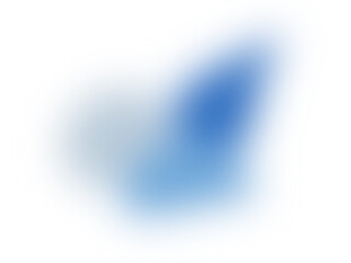 Abstract fluid shape with a gradient of blue and white colors on a black background