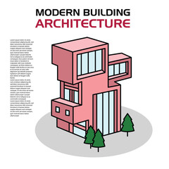 Modern building architecture editable vector good to use for percentage and others