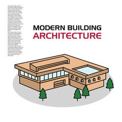 Modern building architecture editable vector good to use for percentage and others