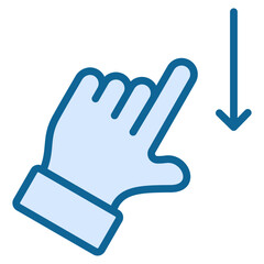 Hand Swipe Down Icon