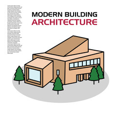Modern building architecture editable vector good to use for percentage and others