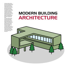 Modern building architecture editable vector good to use for percentage and others