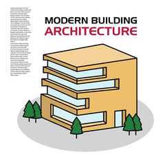 Modern building architecture editable vector good to use for percentage and others