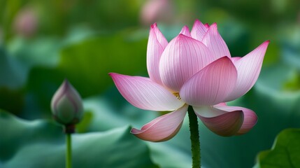 Fototapeta premium The sacred lotus, also called Indian lotus, is an aquatic plant and one of the two living Nelumbonaceae species. 