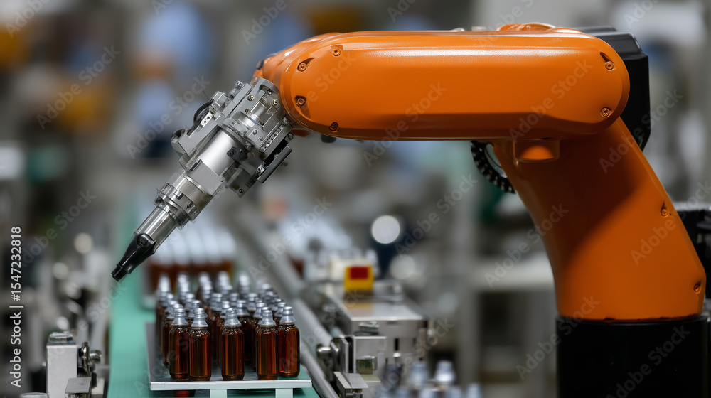 Poster robotic arm automation factory production assembly technology precision industrial
