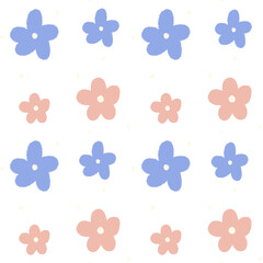 seamless blue pink floral pattern