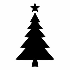 Christmas tree black Silhouette