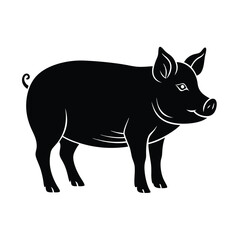 Pig vector silhouette