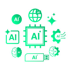 Artificial Intelligence Pack Icons, Ai Icons Vector Collection