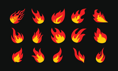 Stylized Fire Flame Graphic Pack