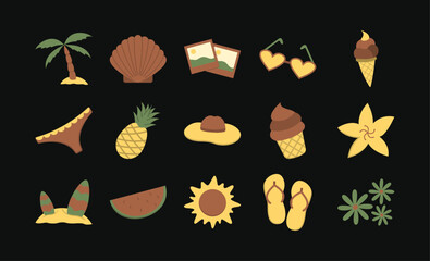 Flat Summertime Vibes Graphic Pack