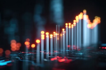 Abstract digital chart showing growth trend