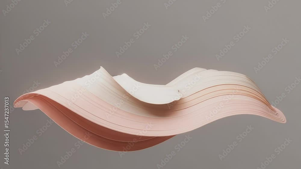 Poster abstract paper waves: an elegant and minimalist composition featuring gently undulating waves crafte