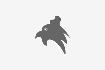 rooster head bold simple logo