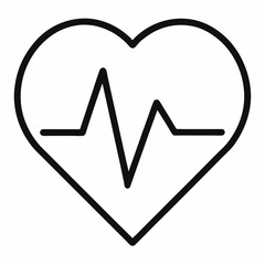 Heartbeat outline icon on white background