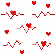 Heartbeat on white background