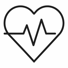 Heartbeat outline icon on white background