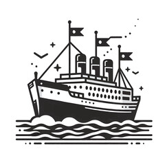 vector illustration of a ship