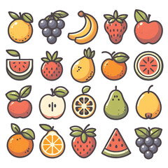 A set of fruit icons
