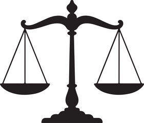 Scales of Justice Balanced on Central Post, Symbolizing Fairness, Law, Equality, Legal Judgment, Ethics and Legal System for Law Firms and Judicial