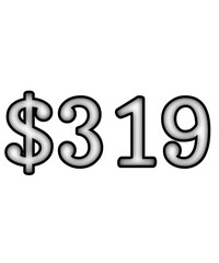 dollar sign on white background $319
