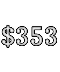 dollar sign on white background $353