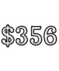 dollar sign on white background $356