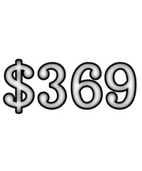 dollar sign on white background $369