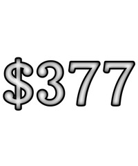 dollar sign on white background $377