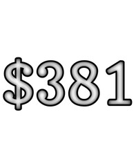 dollar sign on white background $381