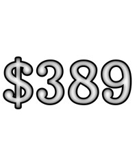 dollar sign on white background $389