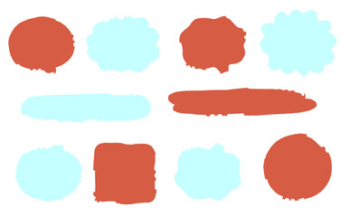 カラフルなふきだし(赤水色)