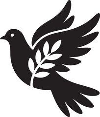 Dove with olive vector illustration