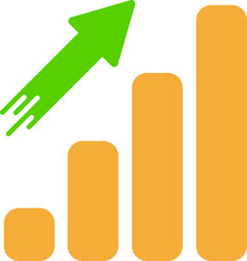 Increasing success and growth Rapid Growth Chart Upward Trending Bar Graph Showing Exponential Increase and Success, Business Progress, Financial Investment, and Analytical Insight.